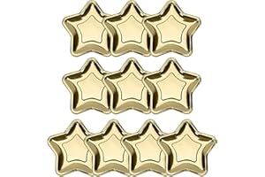 TIPOACIANNI8 Lot de 20 assiettes en papier jetables en forme d'étoile dorée-18 cm- Motif pentagramme Pour Noël, Halloween,dîner,mariage, anniversaire,pique-nique,apéritifs,fruits et desserts,décoration de table