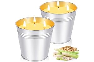 SOPHTAIGT Citronella Candles Outdoor Large, 2 X 14Oz Garden Citronella Candle Natural Soy Wax 3 Wick Candles 200 Hours Long Burning Time for Outdoors Indoors Garden BBQ Camping Patio