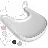 High Chair Tray Compatible with Stokke Tripp Trapp, Ergonomic Curved Design, Matte White, BPA Free, Easy to Assemble, Not Com
