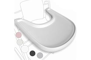 BABARTA Bandeja para tronas altas compatible con la silla Stokke Tripp Trapp, diseño ergonómico curvado, blanco mate, sin BPA, fácil de montar, no compatible con platos de succión
