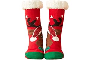 Oneshlee Calcetines Navideños Térmicos para Mujer y Hombre - Regalo Antideslizante Divertido Personalizado - Decoración de Chimenea y Adornos