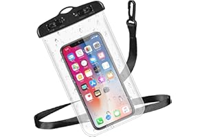Weewooday wasserdichte Handyhülle Universal IPX8 wasserdichte Handytaschen Unterwasser Tasche mit Lanyard Handy Wasserschutzhülle Wasserfeste Handyhülle für Meisten Telefone bis 6,7 Zoll, Schwarz