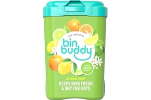 Bin Buddy Fresh Citrus, 450g, Bin Freshener Deodoriser Powder, Leaves Your Bin Smelling Great, Suitable for Indoor and Outdoor Bins