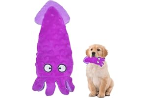 UxClishe Squeaky Interactive Dog Toys, No Stuffing Dog Chew Toy Indestructible Dogs Plush Toys with Crinkle Paper for Small and Medium Dogs Birthday Gifts Playing and Training