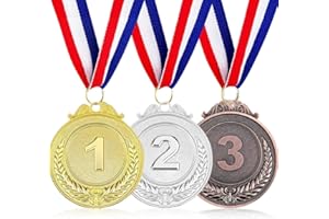 Norhogo 3 Pièces Médailles Métal, Médailles Or Argent Bronze Médailles, 1er 2e 3e Médailles Style Olympique avec Rubans, pour Les Activités pour Enfants, Les Jeux, Les Concours, Les Fête