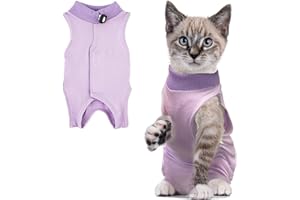 RUGBOL Tuta di Recupero per Gatti, Tuta di Recupero per Interventi Chirurgici per Gatti, Tuta per Neonati per Gatti, Tuta per Gatti, Tuta per Gatti Post-operatoria, ferite Addominali (M, Viola)