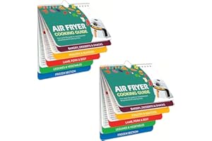YUUFCY Air Fryer Cheat Sheet Magnets Cooking Guide Booklet, Air Fryer Cheat Sheet Magnet Uk, Air Fryer Magnetic Cheat Sheet Set, Books Instant Air Fryer Accessories Oven Cooking Pot Temp Guide (2pcs)