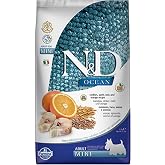N&amp;D Ocean D&uuml;ş&uuml;k Tahıllı Morina Balığı Ve Portakallı K&uuml;&ccedil;&uuml;k Irk Yetişkin K&ouml;pek Maması 2,5Kg