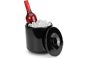 Kurtzy Cubiteras para Hielo con Tapa - 4 L Cubo Pared Doble Aislada - Mantiene el Hielo por Más Tiempo - Para Fiestas Bar BBQ Pícnic Enfriador de Botellas de Vino Cerveza Champan