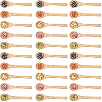 Aililong houten lepelset - 40 stuks kleine houten lepels, mini