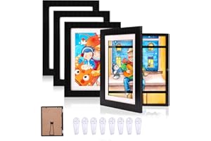 LZDMY 4 cornici portafoto per bambini, formato A4, per bambini, apertura frontale, 35 x 26 cm, riempibile, per bambini, progetti artistici, scuola, casa