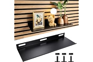 Hylla för akustiska paneler, 40 × 15 cm, svart vägghylla i metall, utan borrningstillbehör, akustiska paneler, vägghyllor för