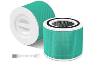 LAUKOWIND 2 piezas Core 300 filtro para Levoit Core 300 Core 300s Core 300-RF 3 en 1 H13 HEPA carbón activado, limpia hasta el 99,98% de la contaminación del aire de escape de humo para alérgicos y fumador