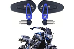 YUJYGAO Miroirs de rétroviseur universels pour moto de 22 mm 7/8'',compatibles avec GROM MSX125,CB500F,Z125,Z750,Z900,MT-03,MT-07,FZ-07,MT-09,FZ-09,SV1000(Bleu)
