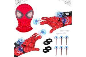 NYZQIW Set di 2 Guanti Spider Launcher Glove,Spider Guanti per Bambino e Maschera,Spider Launcher Glove,Spara Ragnatele Spider,Spider Glove Launcher Set,Spider Web Launcher,Cosplay Giocattoli da Polso Set