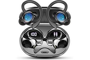 MATAST Cuffie Bluetooth, 2025 Auricolari Bluetooth 5.4 Sport con 3D HiFi Stereo, 50 Ore Cuffie Wireless In Ear Cancellazione Rumore ENC e 4 HD Mics, IP7 Impermeabile Cuffiett Senza Fili USB-C, LED Display