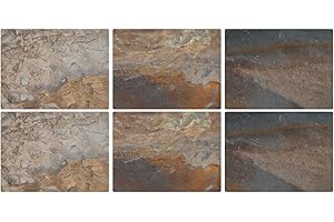 Portmeirion Home & Gifts Pimpernel Earth Slate Placemats, Set of 6, 30.5 x 23cm