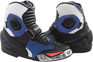 EVIRON Stivali corti in pelle moto stile caviglia blu