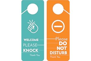 CLEVER SIGNS Cartello con scritta in inglese "Do Not Disturb and Welcome Please Knock", confezione da 2, double face, ideale per uffici, sessioni e riunioni online, lezioni online, uffici domestici, consulenza