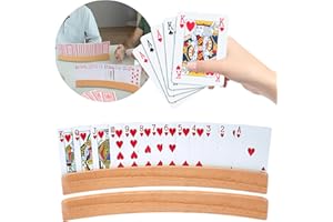 idudu 2 Stück Kartenhalter Kinder, Spielkartenhalter, Kartenhalter Spielkarten, Freisprech Kartenständer, Kartenhalter Holz 33 cm, Hände Poker Halter für Kinder, Senioren, Erwachsen, Behinderte