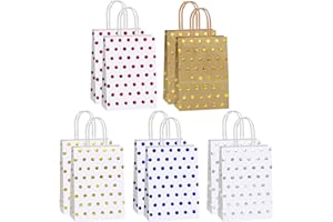 AITVSFAO Party Bags,10 PCS Gift Bags for Presents,Reusable Paper Bags With Handles,Small Gift Bag 5 Different Senior Color Bags Multiple Uses,Bag for Kids/Adults Party 8.26"×6"×3.15"