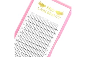PRO LASHBEAUTY Extensions de cils volumineux prémâchées 3D-D-0.07-9 Extensions de cils en éventail à tige courte préformée Ventilateurs à cils préformés de 9 à 20 mm Extensions de cils 3D 5D 7D Volume