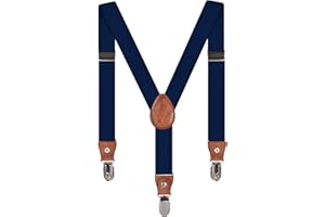 DEBAIJIA Bretelles Enfants Réglable et Élastique 3 Clips Y Forme en Cuir BéBé Garçon Fille Pantalon Accessoires- Variété Couleurs