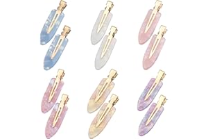 XTHROTSENK 12 Stück Keine Biegung Haarspangen Keine Falten Haarclips Nahtlose Haarspangen Make Up Haarclips Acrylharz Flache Haarklammern Bunte Pony Haar Clips Haar Styling Haarschmuck