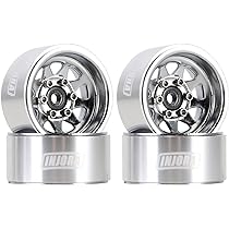 INJORA Jantes 1.0 Beadlock Laiton – Déport Négatif -3,15mm, Plat Profond – Pour SCX24 AX24 Gladiator, Bronco, C10, JLU, Deadbolt – Noir