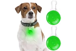 Pwsap Chien lumineux, Pendentif lumineux clignotant LED, Lumiere chien Lampe chien chat sécuritaire avec 3 Modes de Clignotement pour Porte-clés Cyclisme Course Randonnée