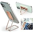 QZCQLLM Phone Ring Holder Finger Kickstand 360°Rotation Ultra-Thin Cell Phone Back Grip Foldable Cellphone Stand Universal Magnetic Car Mount (Rose Gold)