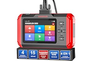 KINGBOLEN Diagnostica Auto Italiano,S800 OBDII Diagnosi Automatica 4 Sistema di diagnosi (ABS + SRS + ECM + TCM) e 15 Servizio di Manutenzione (Olio+Dpf Iniettore Codifica+BMS) Aggiornamento WiFi