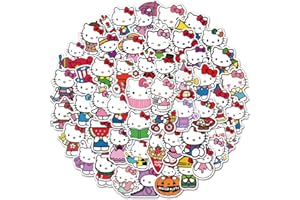NV WANG Paquete de Pegatinas,Pegatina Hello Kitty 50 PCS Laptop Stickers para Ordenador Portátil, Patinete, Snowboard, Maleta, Bicicleta, Parachoques de Coche