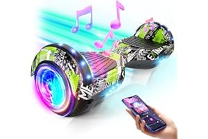 SISIGAD Hoverboard for Kids Ages 6-12, Self Balancing Scooters with Bluetooth & Corlorful LED Lights