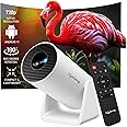 Lifelong Lightbeam Smart Projector for Home 4K Support, Native 720p HD Resolution, 2500 Lumen, Rotabable Design, Speaker, Android 11 with Built-in Apps (Netflix, Prime, Youtube) WiFi, 100''Max Display
