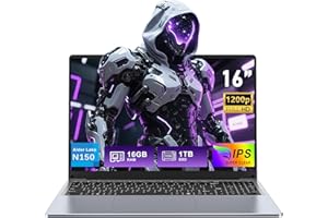 FUNYET Gaming Laptop Computer,16 Inch Notebook 16GB RAM 1TB SSD, N150 Processor (up to 3.6 Ghz), FHD 1920 x 1200 Display, Support WiFi 5, USB3.0, 6000mAh Battery,Fingerprint recognition