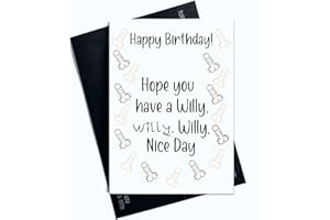 Peachy Antics Kartka urodzinowa zabawna 'Happy Birthday' Hope You Have a Willy Nice Day For Friend For Sister For Mum Funny Birthday Card AP144