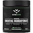 Gym Guru® Creatine Monohydrate Powder (UK Made), 250g, Unflavoured, Micronized - 5g Creatine Powder Per Serving (5000mg) - Vegan, Gluten Free - Increase Muscular Physical Performance