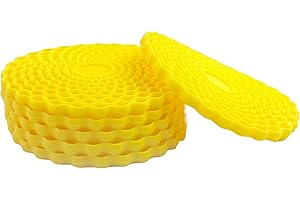 Yellow Drinks Coasters Set of 6 by Stone & Thyme - a UK Brand. Non Slip, Heatproof & Easy to Clean. Colourful Decorative Home Accessories That Protect All Surfaces.