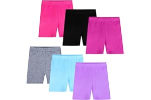 Auranso Lot de 6 Short Filles Enfants Cycliste Leggings Sport Courts pour Filles 2-10 Ans