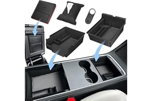 XINTUO 5 bandejas organizadoras de consola central actualizadas 2023 compatibles con Tesla Model 3 Model Y accesorios 2023 2022 2021, caja de almacenamiento de cajón oculto, 1 funda para cámara web, 1