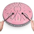 Tongue Drums, 6 Pouces 11 Tons Relax Drum Tambour à langue, D Key Handpan Instrument de Percussion avec livre de Musique Baguettes Touche et Sac Pour Méditation l'éducation Musicale