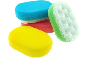 VARIVENDO Lot de 4 éponges de massage - 14 x 4,5 x 9 cm - Multicolore