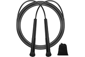 Euqvunn Springseil Erwachsene Fitness, Leichtes Seilspringen mit Tasche, PVC Springseil Erwachsene Ohne Verheddern, Springseil Boxen für Unterwegs Fitness Workout, Schnelligkeitstraining