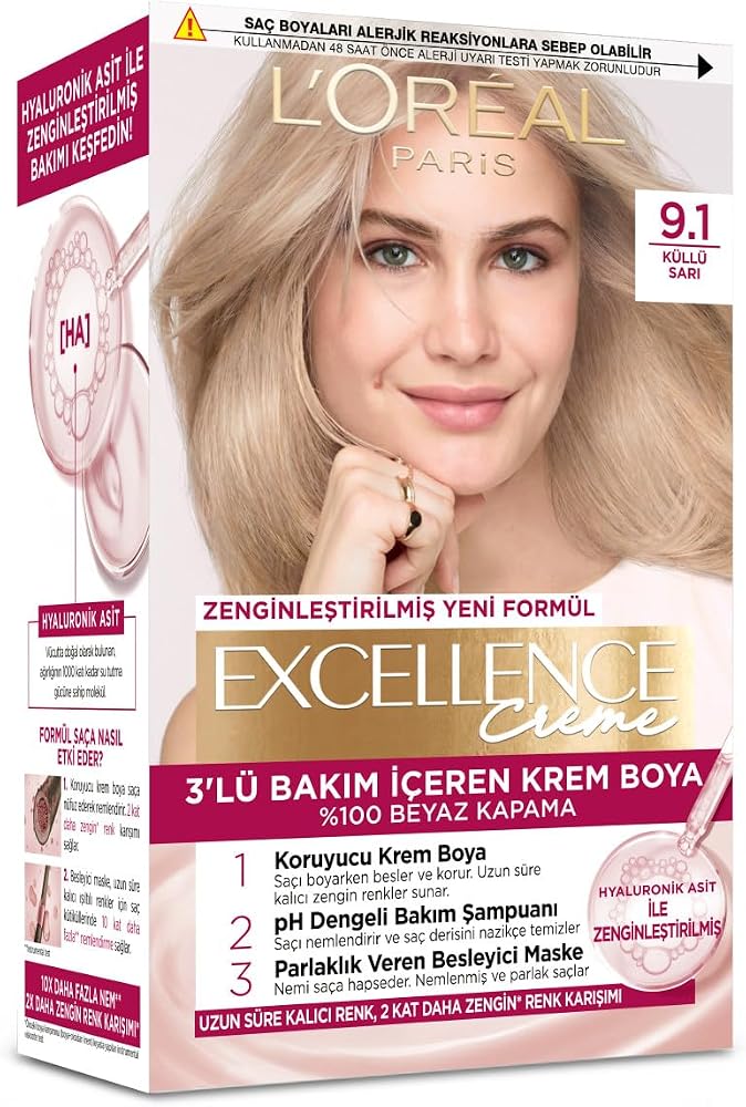 L’Oréal Paris Excellence Creme 9.1 Küllü Sarı Saç Boyası