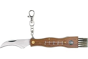 AUSONIA - Coltello coglifunghi lama inox Cm 20 manico legno con mini bussola