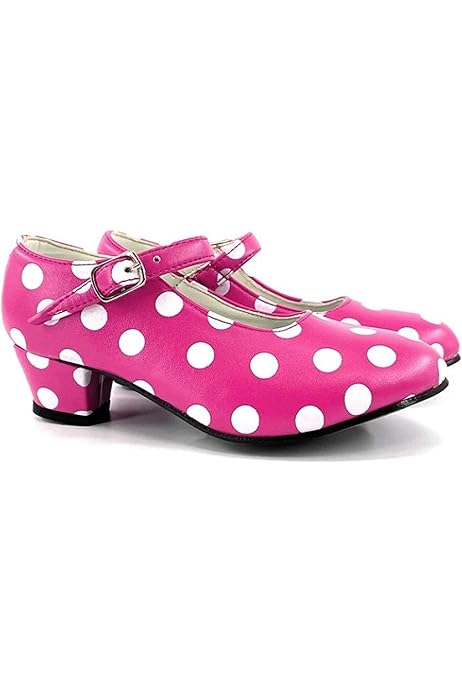 Tacones Flamenco Niña Zapatos De Baile Flamenco Rojo Con Lunares