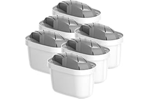 Wessper Wkłady filtrujące do wody, wkład filtrujący AquaMax Protect redukują bardzo twardą wodę, kompatybilne z BRITA Maxtra Plus, 6 sztuk