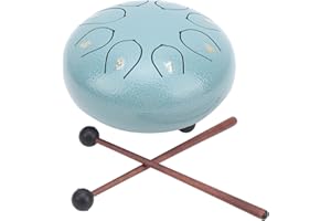 JEANOKO Fingerpicks Lotus Hand Pan Drum Handpan Drum Instrumento de percusión de 6 pulgadas para conciertos de entretenimiento para la formación musical