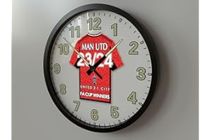 GENERIC TEAMTIME MAN UTD FA CUP WINNERS COMMEMERATIVE FOOTBALL GIFTS WALL CLOCK!!! (25cm Wall Clock)